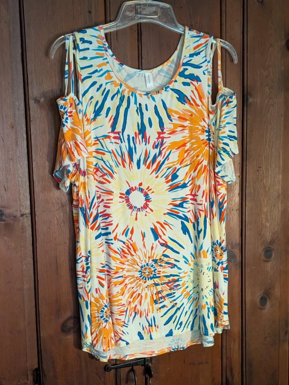FireWorks Niloufo Top -Tide dye explosion  -3X -Off the shoulder action